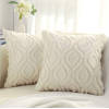 Decorative Throw Pillow Covers 18x18 Soft Plush Couch Pillow Covers Set Beige