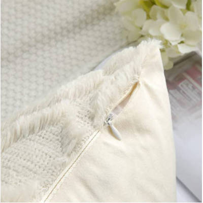 Decorative Throw Pillow Covers 18x18 Soft Plush Couch Pillow Covers Set Beige