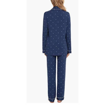 Womens Pajamas Set Long Sleeve, Knit Pajama Set, Soft Pjs for Women, Pajama Set for Women Button Set