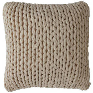 Chunky Cable Knit Throw Pillow, 18" x 18" Decorative Couch Pillow