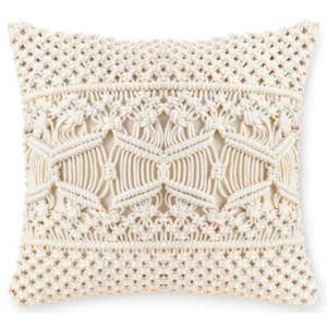 Throw Pillow Cover Macrame Cushion Case Boho Pillows Decorative Pillow Cover for Bed Sofa Couch Bench Boho Home Decor 17 Inches