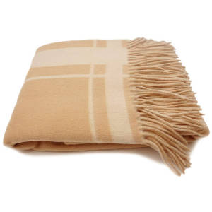 Cashmere Reversible Throw Blanket with Fringes Ultra Soft Accent Blanket for Couch, Sofa & Bed - Made with Merino Wool