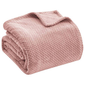 Fleece Bed Blanket Blush King Size Blanket – Textured Microfiber Cozy Plush Luxury Blanket 108x90 Inches