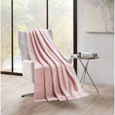 Fleece Blanket Blush King Size Blanket Textured Microfiber Cozy Plush Luxury throw knitted Blanket