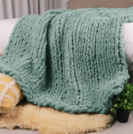 Handmade Knitted Throw Blanket