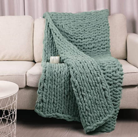 Handmade Knitted Throw Blanket