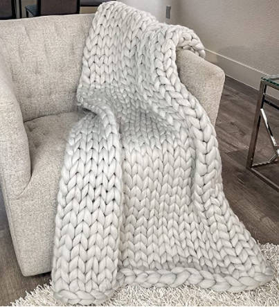 Chunky Knit Throw Blanket