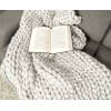 Chunky Knit Throw Blanket Arm Knitted Super Soft Knitted Bed Throw Blanket Chic Sofa Chunky Blanket