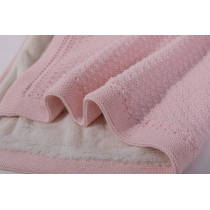 Hot Sales Pink Double Layer Knitted Kids Blanket High Quality Knitted Blanket With Sherpa Custom Fashion Kids Knit Blanket From Chinese Supplier