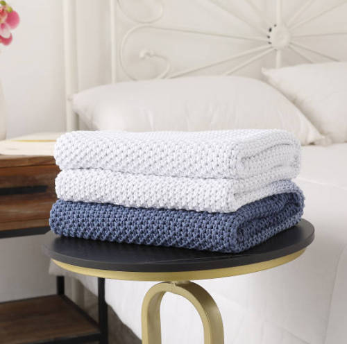 Hot Sale China Factory Design Super Soft And Warm Knitted Throw Blanket Used For Cold Winter