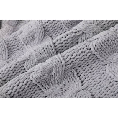 Supplying Cozy Bliss Luxury Super Soft And Warm Cable Knit Throw Blanket With Pompom For Cold Winter