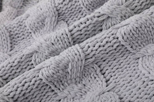 China Factory Supplying Cozy Bliss Luxury Super Soft And Warm Cable Knit Throw Blanket With Pompoms For Cold Winter