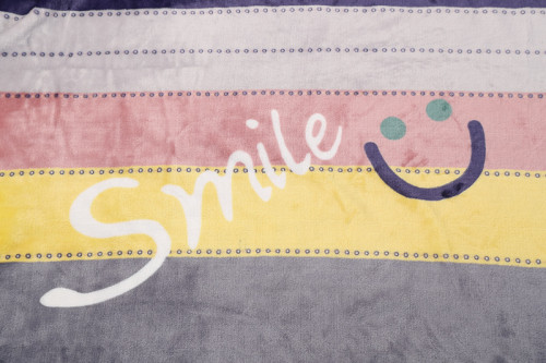 OEM Light Thin Warm Double Sided Printed Blanket With Smile Pattern From Chinese Factory