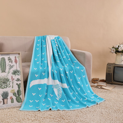100% organic cotton knitted Blanket Wholesale high quality environmental Throw Blanket From China