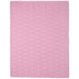 Supply Super Soft and Warm Heart Pattern Recycled Polyester Knitted Baby Blanket from China