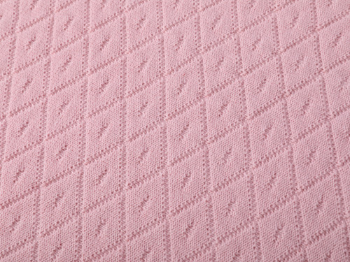 Perfect Soft and Warm Rhombus Pattern Recycled Polyester Knitted Baby Blanket from Chinese factory