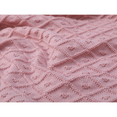 Perfect Soft and Warm Rhombus Pattern Recycled Polyester Knitted Baby Blanket from Chinese factory