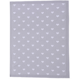 High Quality Winter Warm Heart Pattern Recycled Polyester Knitted Baby Blanket Wholesaler from China
