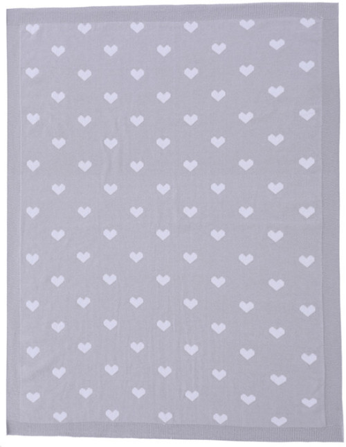 High Quality Winter Warm Heart Pattern Recycled Polyester Knitted Baby Blanket Wholesaler from China