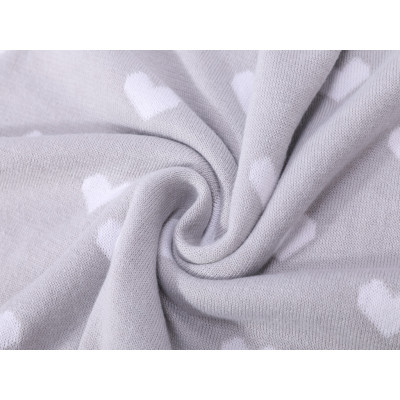 High Quality Winter Warm Heart Pattern Recycled Polyester Knitted Baby Blanket Wholesaler from China