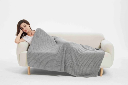 Household Articles Knitted Graphene Cashmere Blanket Cashmere Throw On Chair Sofa From Chinese Factory
