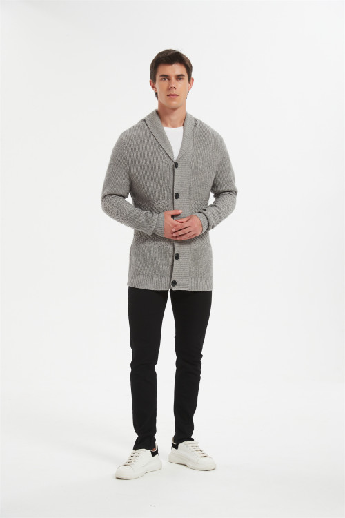 Supply Hot Sale Pure Mid-length Cashmere Pajamas Knitted Cashmere Sleeping Wear Collection For Men