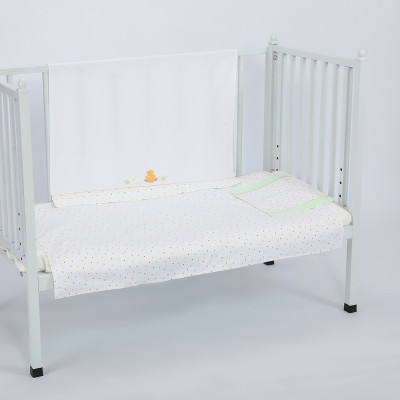 Baby Crib Bedding Set,Lovely Duck & Turtle 3 Piece Standard Size White Crib Set Wholesale