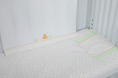 Baby Crib Bedding Set,Lovely Duck & Turtle 3 Piece Standard Size White Crib Set Wholesale