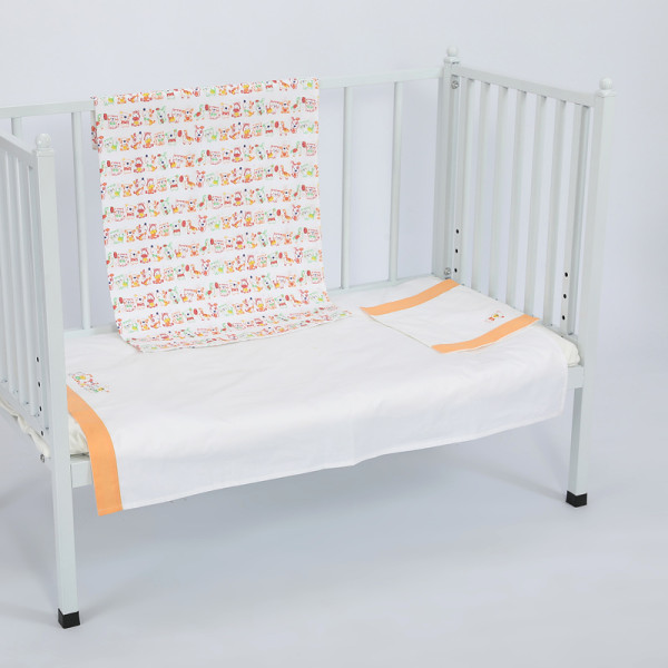 Wholesale Baby Crib Bedding Set,Lovely Duck & Flower 3 Piece Standard Size Buff Crib Set