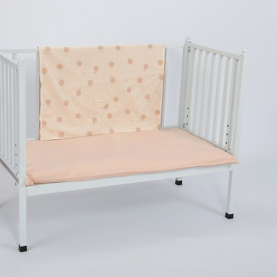 Wholesale Orange 2 Piece Crib Bedding Set,Print With Apples, Includes Quilt, Fitted Crib Sheet