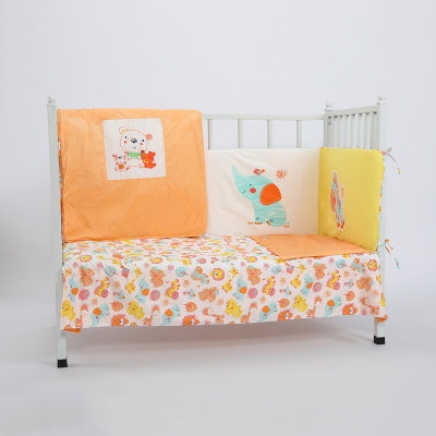 OEM Baby Bedding Product Baby Crib Bumper Set 4 Pieces With Lovely Animals Patterns From Factory