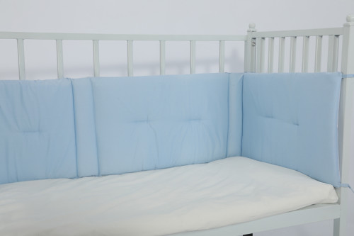 OEM Baby Crib Bumper For Boys & Girls In Soild Color Blue Color From China