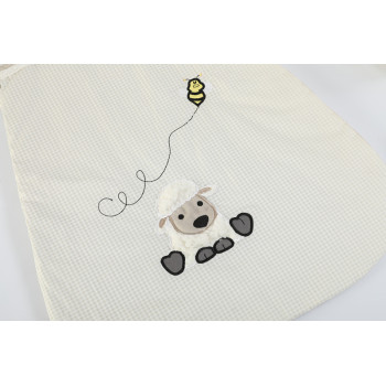 Wholesale Recycled Newborn Knitted Baby Sleeping Bag Swaddle Wrap With Printed Cute Sheep Pattern