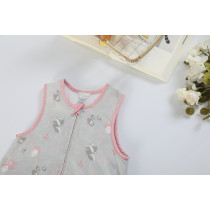 Wholesale Kids Sleeping Bag Printed With Lovely Gray & Pink Fox Patterns Baby sleeping bag with hood