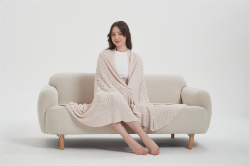 Super luxury Pure Bamboo Fiber Knitted Throw Blanket Bamboo Knitted Blanket For Comfortable Sleep