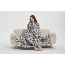 Imitation Rabbit Hair Core-Spun Yarn Knitted Blanket