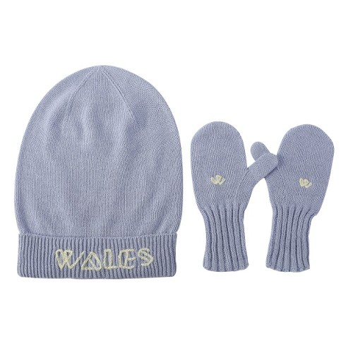 100% Cotton Hand-embroidered Beanie Knitted Beanie And Gloves Set With Hand Embroidery For Baby