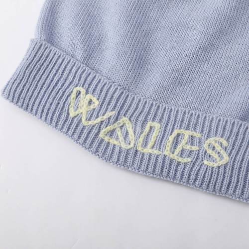 100% Cotton Hand-embroidered Beanie Knitted Beanie And Gloves Set With Hand Embroidery For Baby