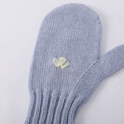 100% Cotton Hand-embroidered Knitted Beanie And Gloves Set Knitted Beanie With Hand Embroidery Pattern