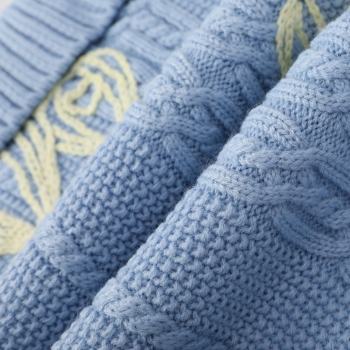 Super Soft Acylic Hand Embroider Baby Knitted Swaddle Hand-embroidered Knitted Swaddle For Newborns