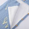 Hot Sale 100% Cotton Hand Embroider Bbay Knitted Swaddle For Newborns Embroidered Knitted Swaddle