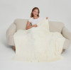 Cozy And Luxury Faux Mink Yarn Knitted Blanket