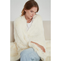 Ultra Soft 100% Nylon Jacquard Style Faux Mink Yarn Knitted Trow Blanket Wholesale From China Factory