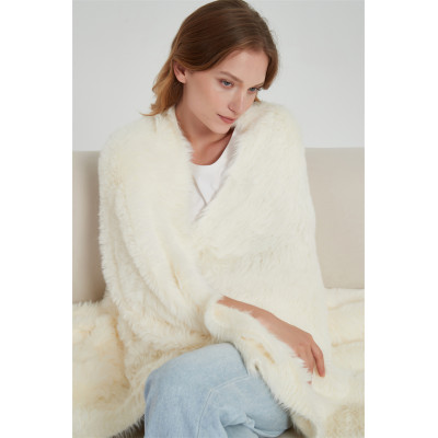 Ultra Soft 100% Nylon Jacquard Style Faux Mink Yarn Knitted Trow Blanket Wholesale From China Factory