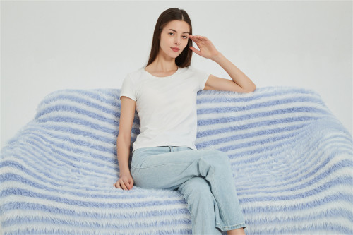 Supply Super Soft And Luxury 100% Nylon Stripe Version Faux Mink Yarn Knitted Trow Blanket From China