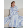 Supply Super Soft And Luxury 100% Nylon Stripe Version Faux Mink Yarn Knitted Trow Blanket From China