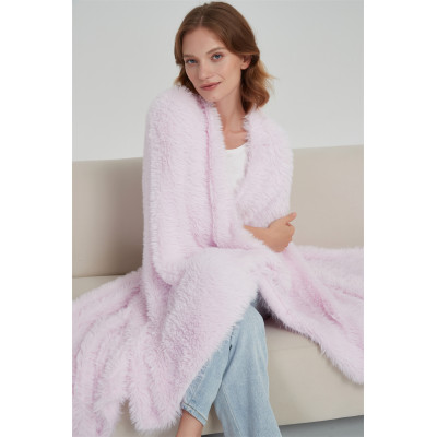 We Supply Hot Sale Newest Soft And Luxury Jersey Version Faux Mink Yarn Knitting Trow Blanket