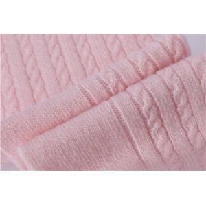 Wholesale Women's Solid Color Cable Pure Cashmere floor socks in small MOQ and Chinese factory price