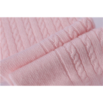 Wholesale Women's Solid Color Cable Pure Cashmere floor socks in small MOQ and Chinese factory price