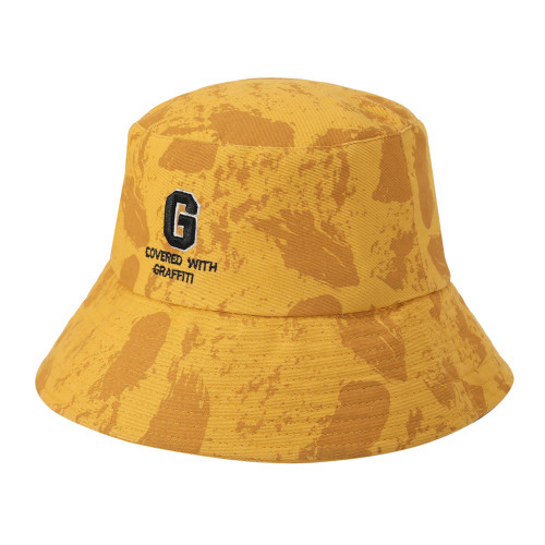 Supplier Fashion Print Woven Bucket Hats With Embroidery Print Bucket Caps Embroider Woven Caps